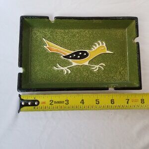 Vintage 1950's Ashtray Legendware Road Runner Made in Sedona AZ USA 7.75" x 4.75
